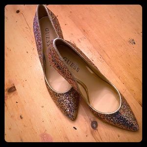 Guess glitter heels. Size 6.